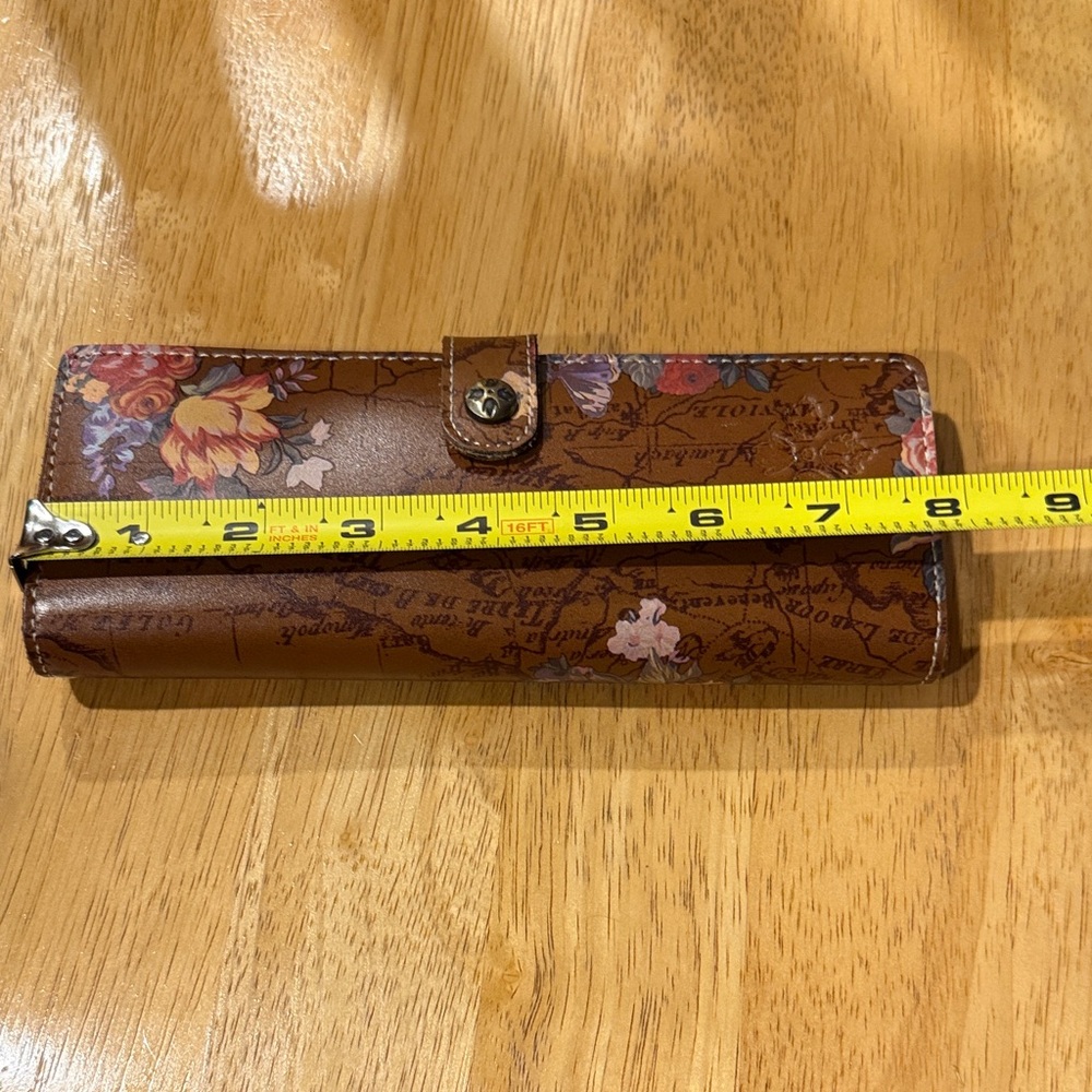 Patricia Nash Brown Floral Map-Print Long Wallet - Picture 9 of 10